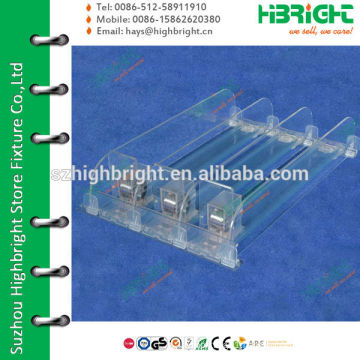 clear plastic shelf divider and pusher